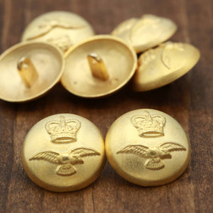 4 Gold Crown And Wing Design Metal Button