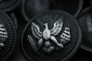 4 Charcoal Eagle Flying Design Gunmetal Button