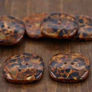 4 Brown Kaleidoscope Tortoise Effect Button