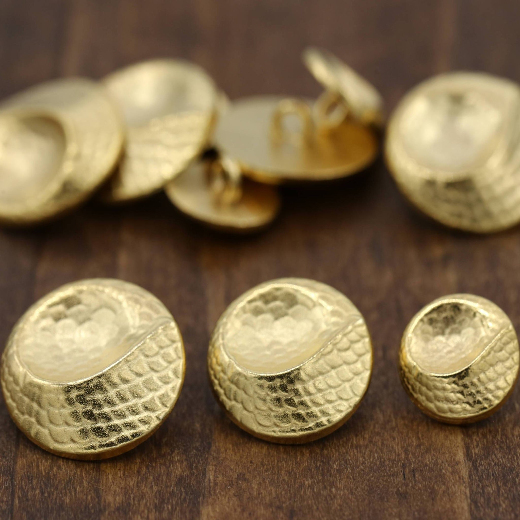 4 Gold Scaled with Meteor Dip Metal Button