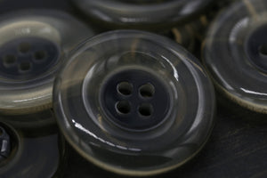 12 Clear Black Center Plastic Button