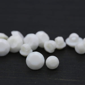 12 White Small Plastic Button