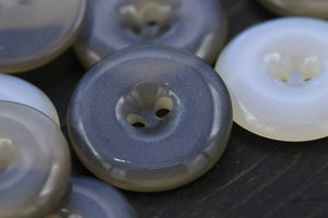 12 Clear Gray or Ivory Tone Plastic Button