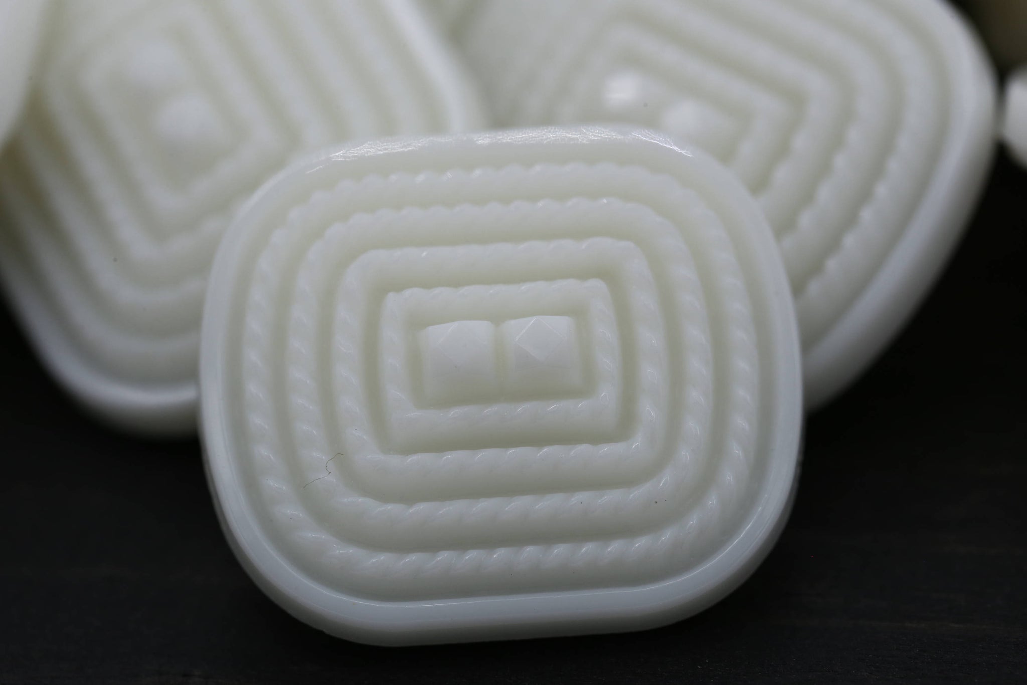 12 White Protruding Texture Rectangular Button