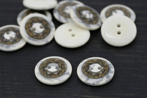 12 Carrera Marble Effect Plastic Button