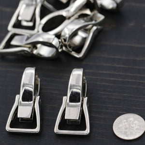 4 Pieces Modern Metal Silver Purse Clasps