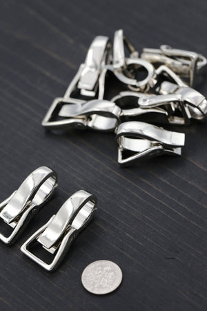 4 Pieces Modern Metal Silver Purse Clasps