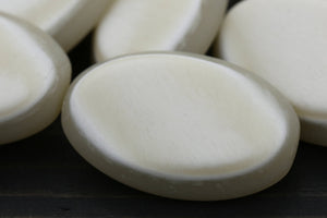 4 Ivory Bone Colored Plastic Oval Button