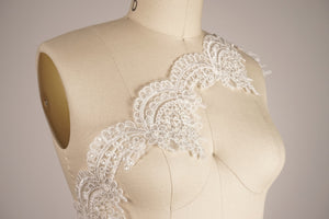 Scalloped Bridal Beaded Lace Trim