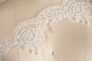 Scalloped Bridal Beaded Lace Trim