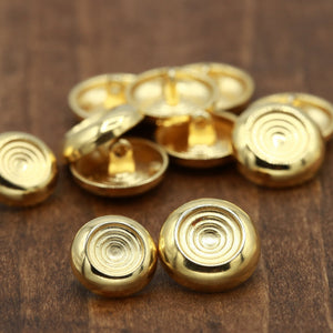 4 Pieces Gold Concave Dip Metal Button