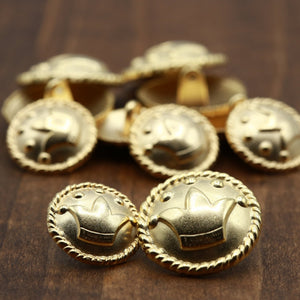 4 Gold Fool Jester's Hat Metal Button