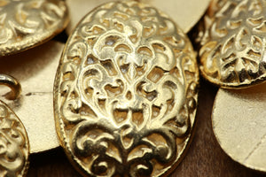 4 Gold Faberge Egg Metal Oval Button