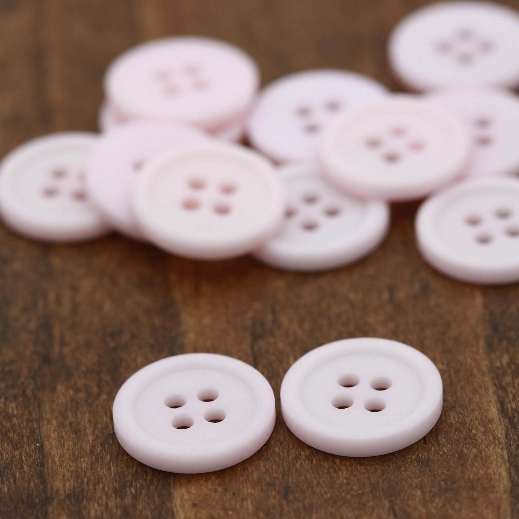 12 Baby Pink Small Plastic Button