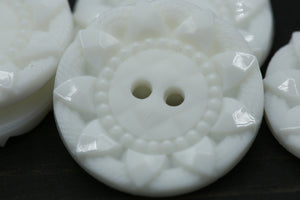 12 Off White Textured Style Plastic Button