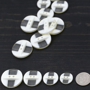 4 Clear and Ivory Plastic Button