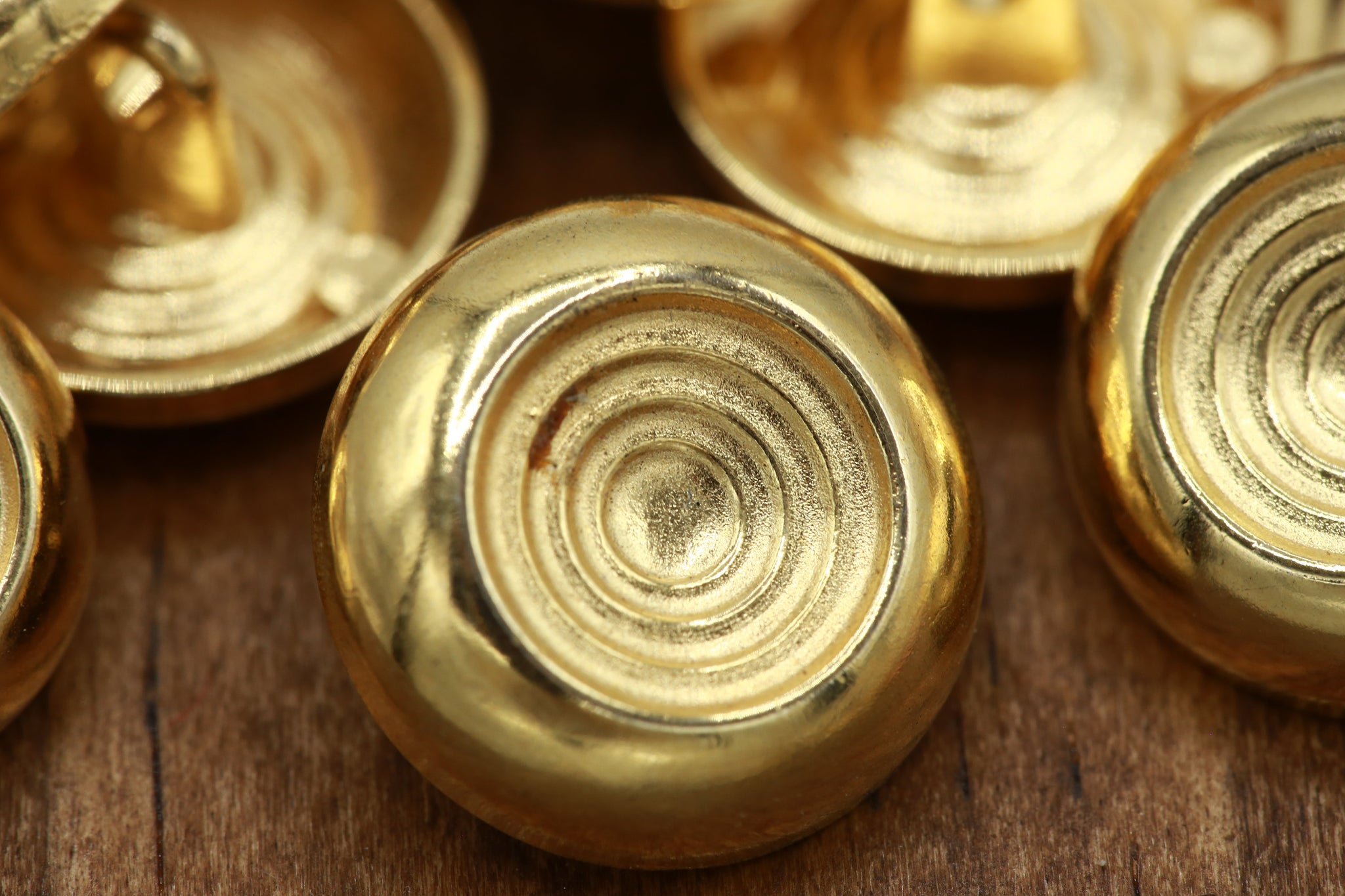 4 Pieces Gold Concave Dip Metal Button