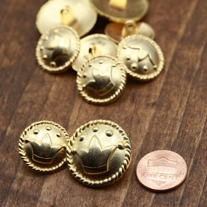 4 Gold Fool Jester's Hat Metal Button