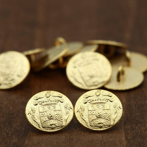 4 Pieces Small Gold Metal Cardigan Button