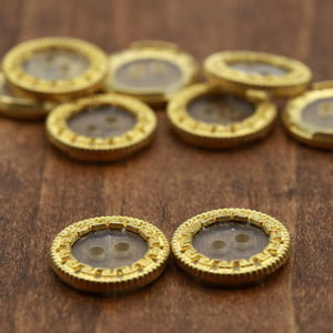 4 Clear Gold Framing Plastic Button