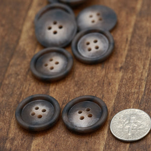 12 Brown Lighter Center Plastic Button