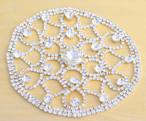 1 Patch/Applique 5" Rhinestone Lustrous Circle Rhinestone