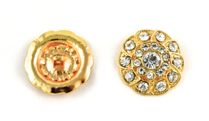 1 Gold Spiral Dome Shaped Rhinestone Button