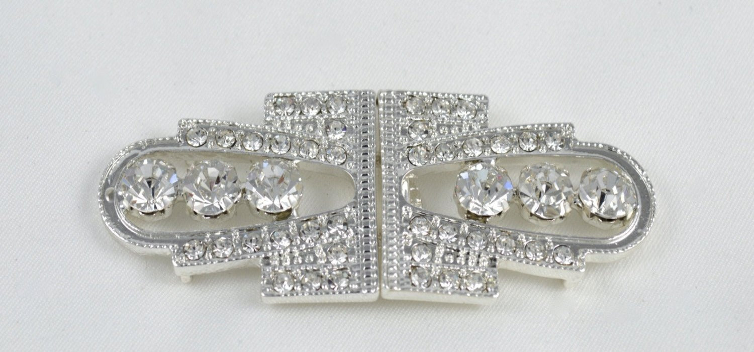 2.6" Raimond's Gold or Silver Rhinestone Clasp/Buckle