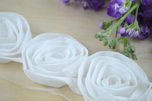 1 Yard 3" 3D Swirled Rose Lace Trim: Available in Black and White