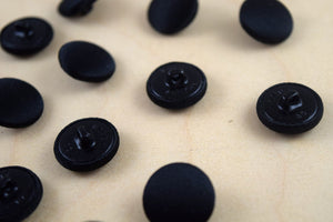 1 Dozen Black Satin Covered Buttons 10mm, 11.5mm, 12mm, 15mm 19mm and 22mm