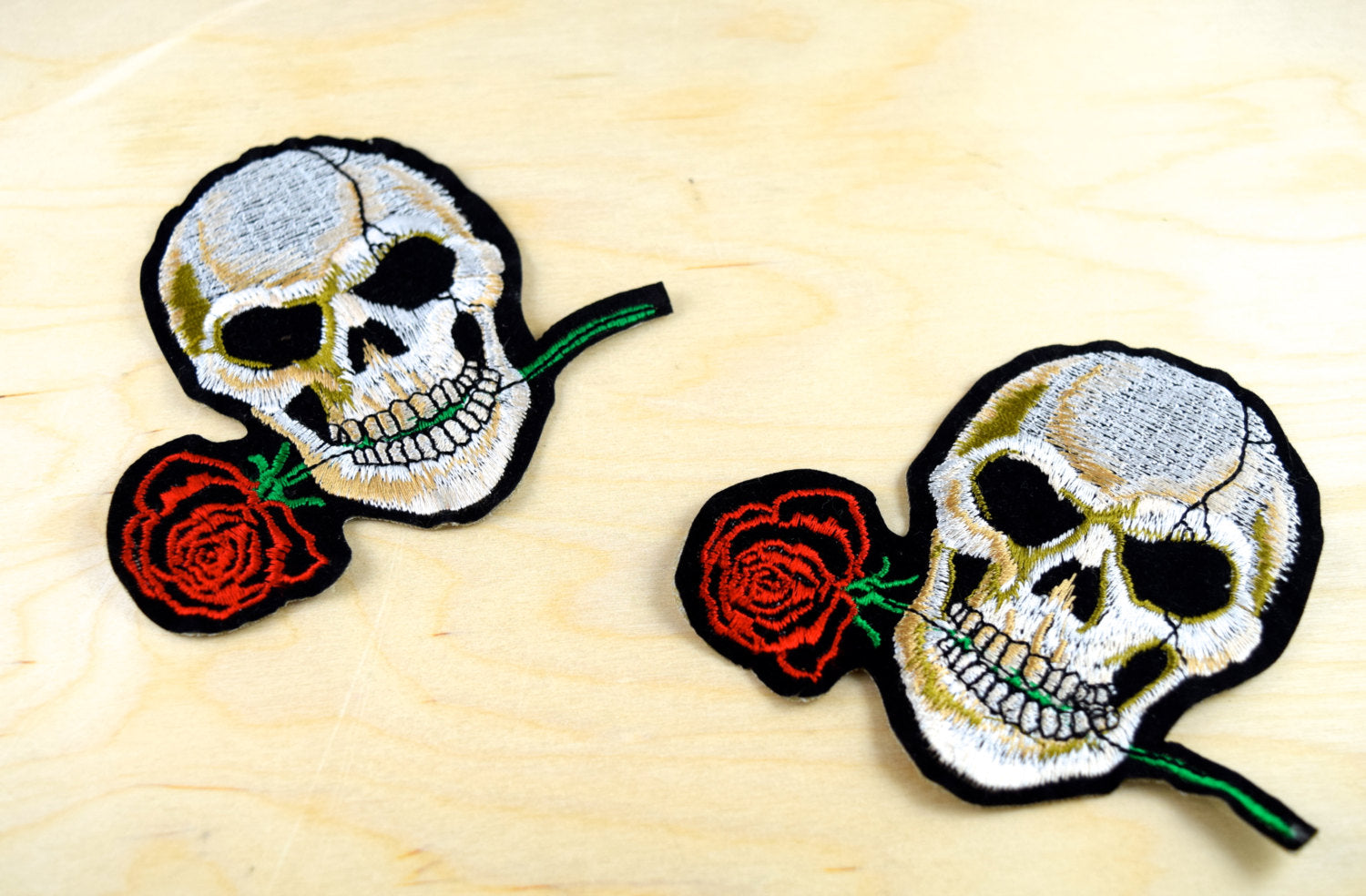 1 Badass Skull With Rose  Patch