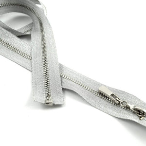 1 Piece Zipper 30 Open End Metallic Silver Sturdy Extra Long Zipper